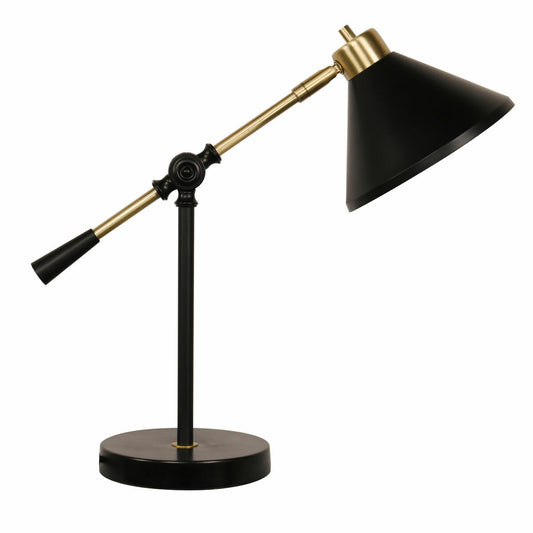 Bordlampe DKD Home Decor Svart Gyllen Metall (17,7 x 38 x 40,6 cm) (17,7 x 44 x 40,6 cm)