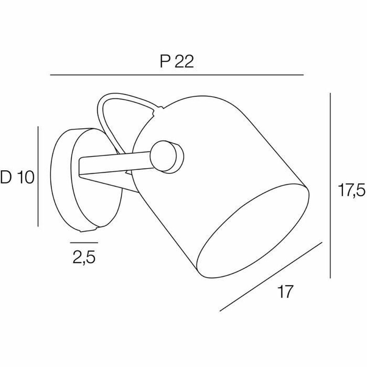 Vegglampe Corep Grå Metall 40 W