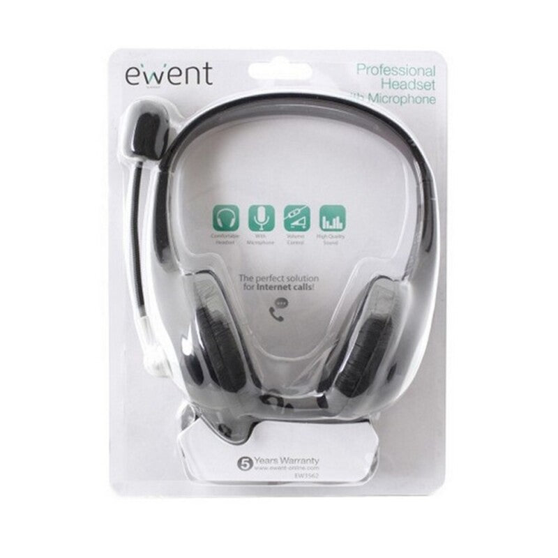 Hodetelefoner med Mikrofon Ewent EW3562 Svart