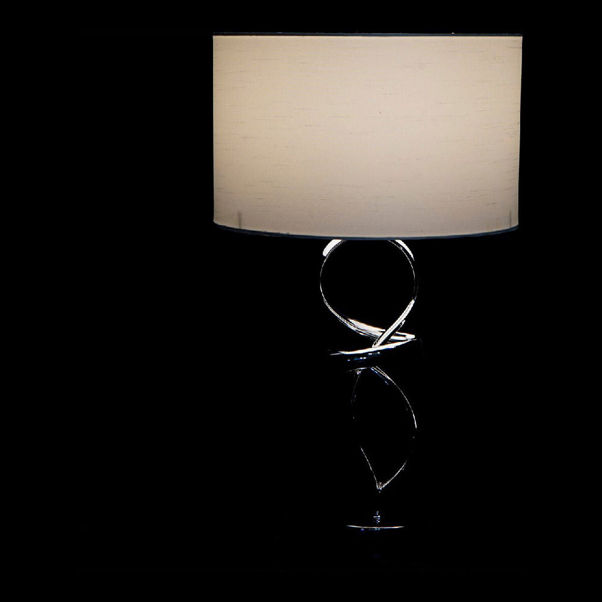 Bordlampe DKD Home Decor Sølv Polyester Metall Klut (33 x 33 x 55 cm)