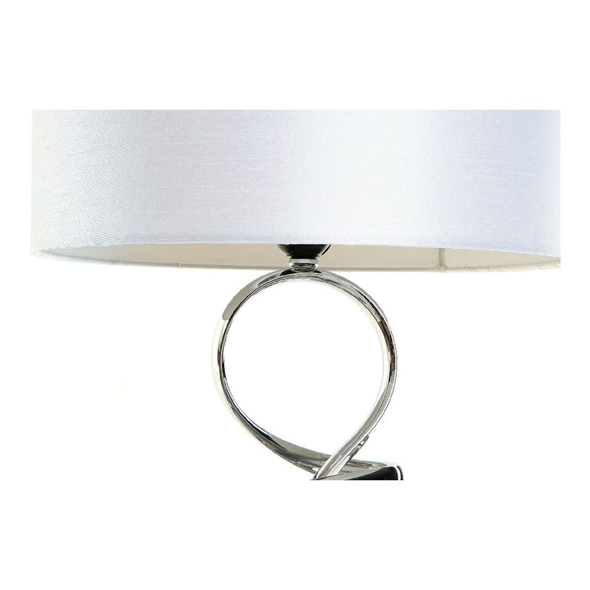 Bordlampe DKD Home Decor Sølv Polyester Metall Klut (33 x 33 x 55 cm)