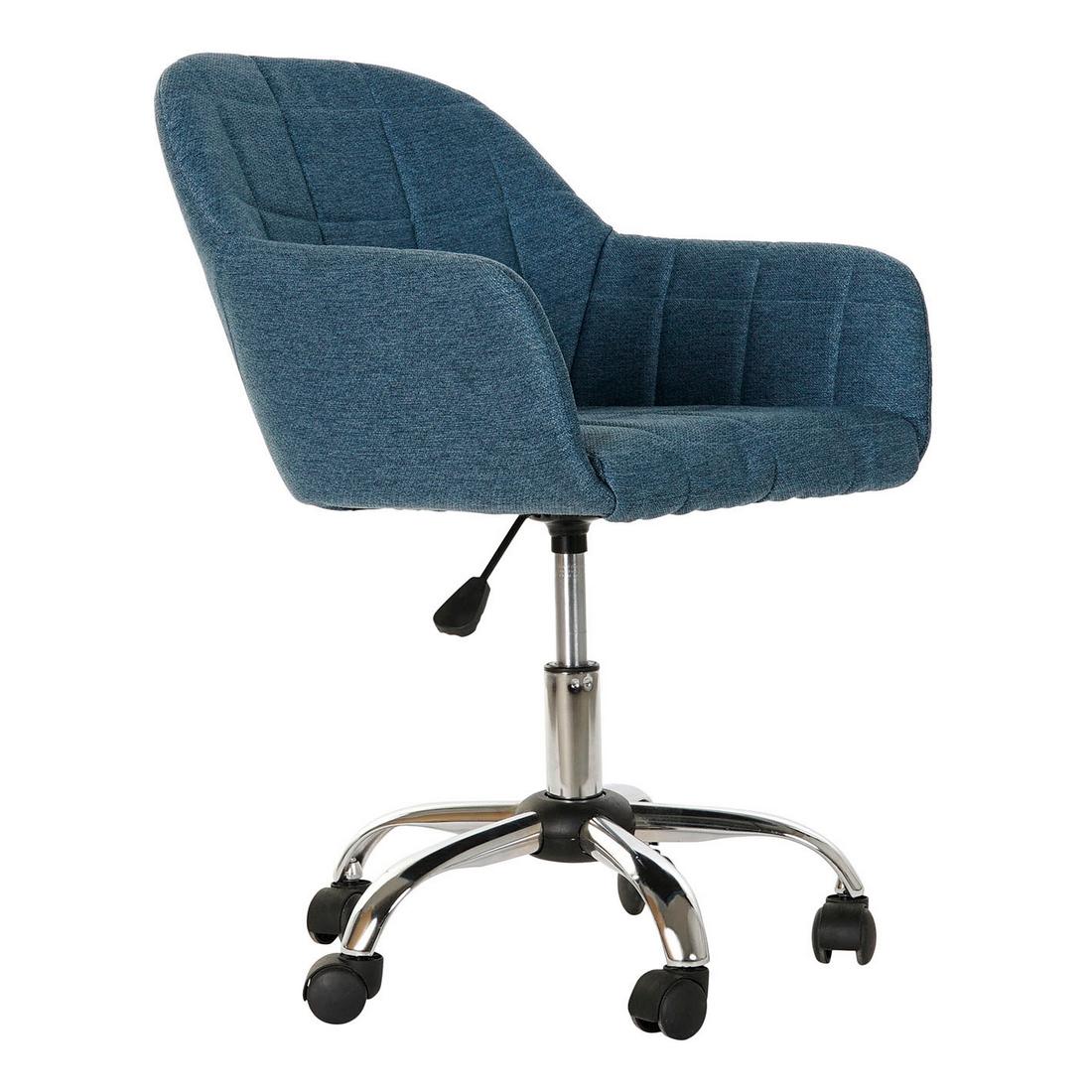 Stol Stretto Decor Blå Sølv Polyester Metall (52 x 60 x 79 cm)