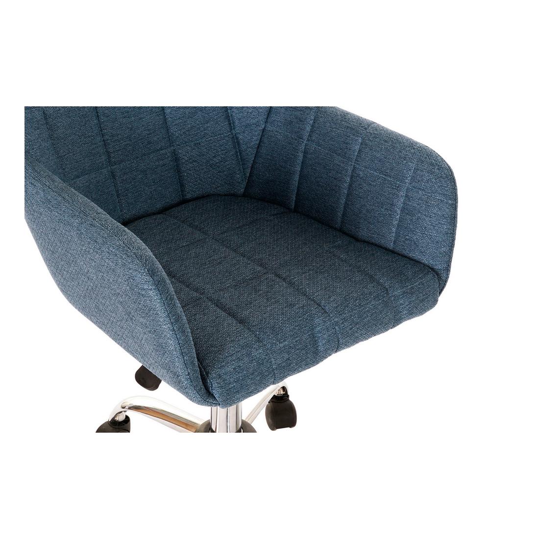 Stol Stretto Decor Blå Sølv Polyester Metall (52 x 60 x 79 cm)
