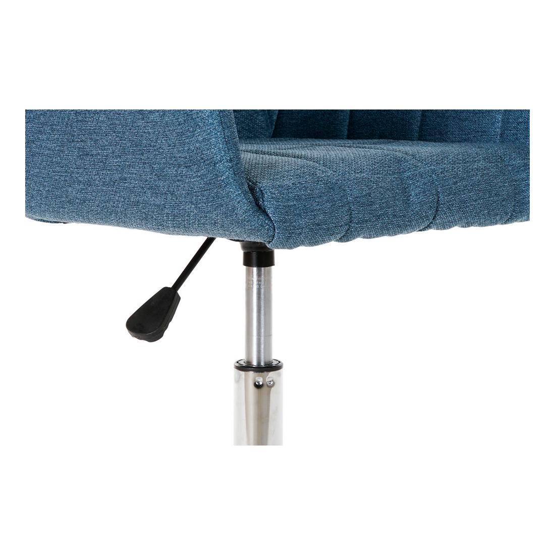 Stol Stretto Decor Blå Sølv Polyester Metall (52 x 60 x 79 cm)