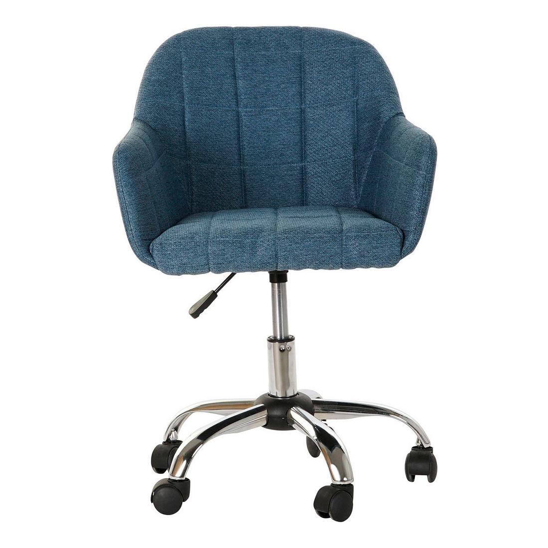 Stol Stretto Decor Blå Sølv Polyester Metall (52 x 60 x 79 cm)