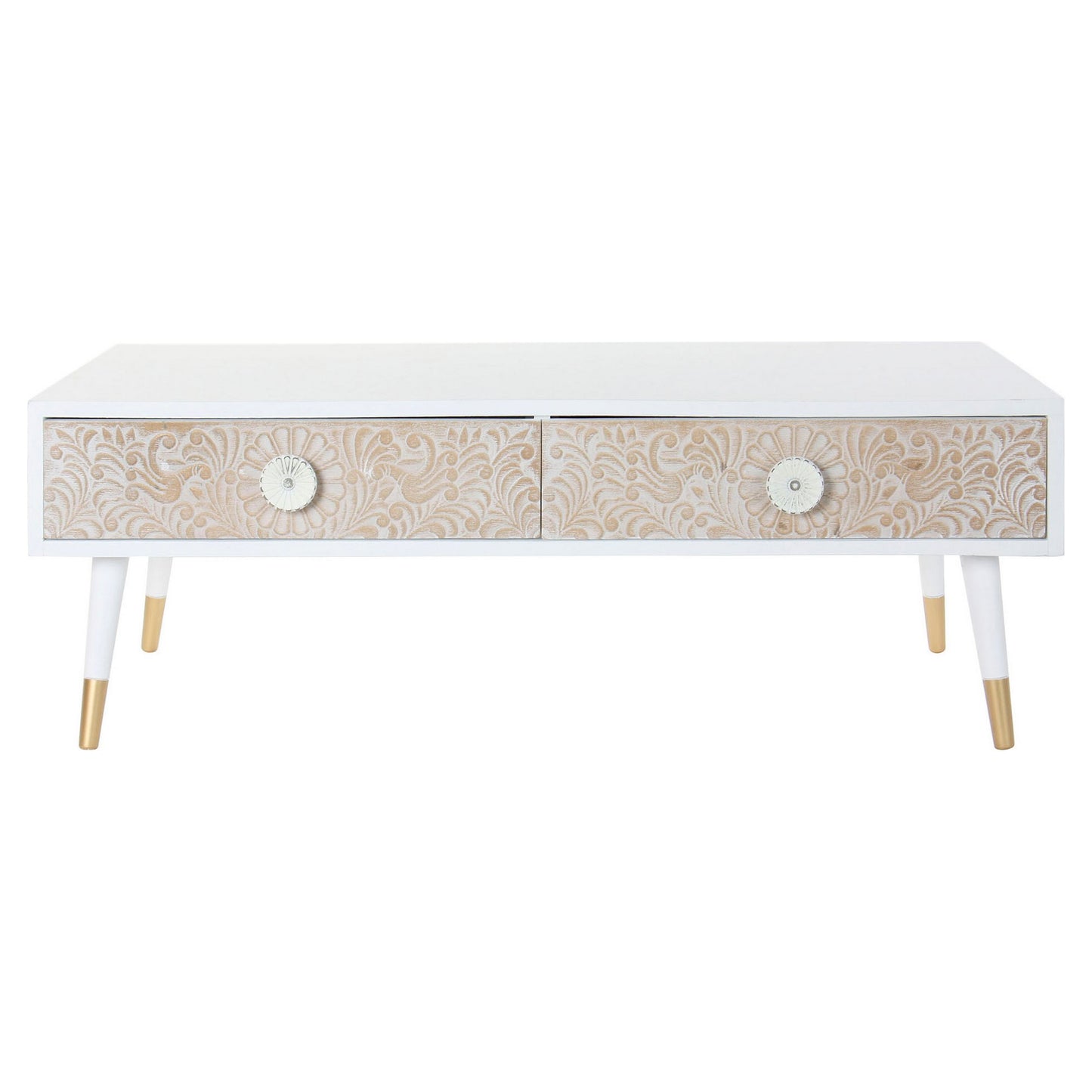 TV-møbler Stretto Decor Hvit Gran Lysebrun (120 x 65 x 42 cm)