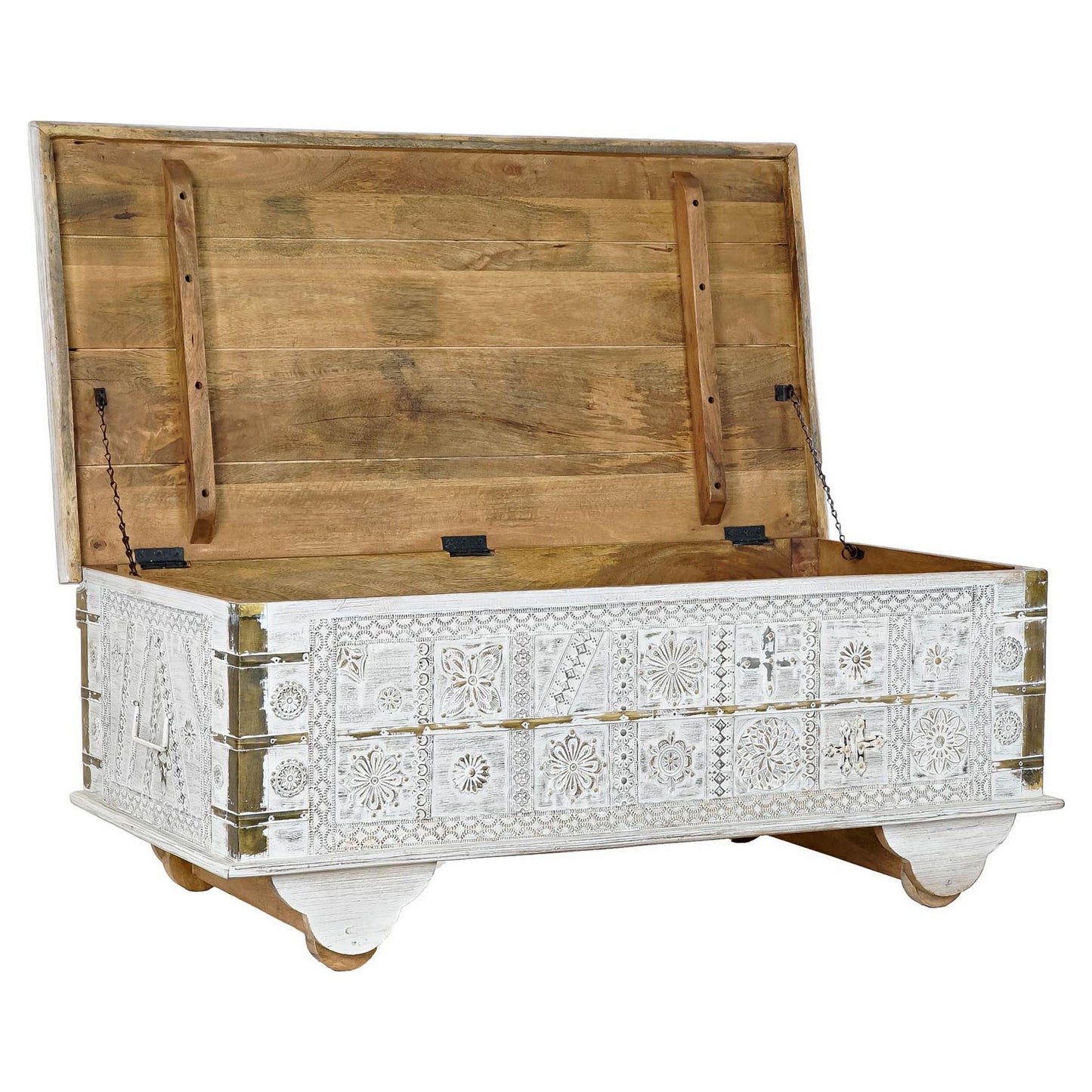 Sidebord Stretto Decor Metall Treverk av mangotre (115 x 60 x 45 cm)