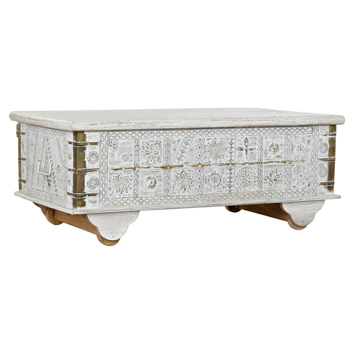 Sidebord Stretto Decor Metall Treverk av mangotre (115 x 60 x 45 cm)