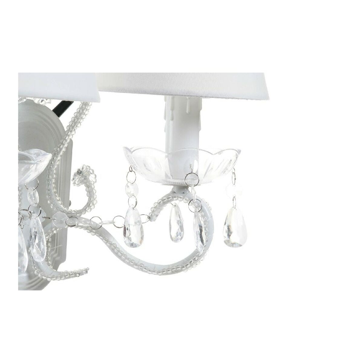 Taklys DKD Home Decor Hvit Gjennomsiktig Polyester Akryl Metall 220 V 25W (32 x 21 x 42 cm)
