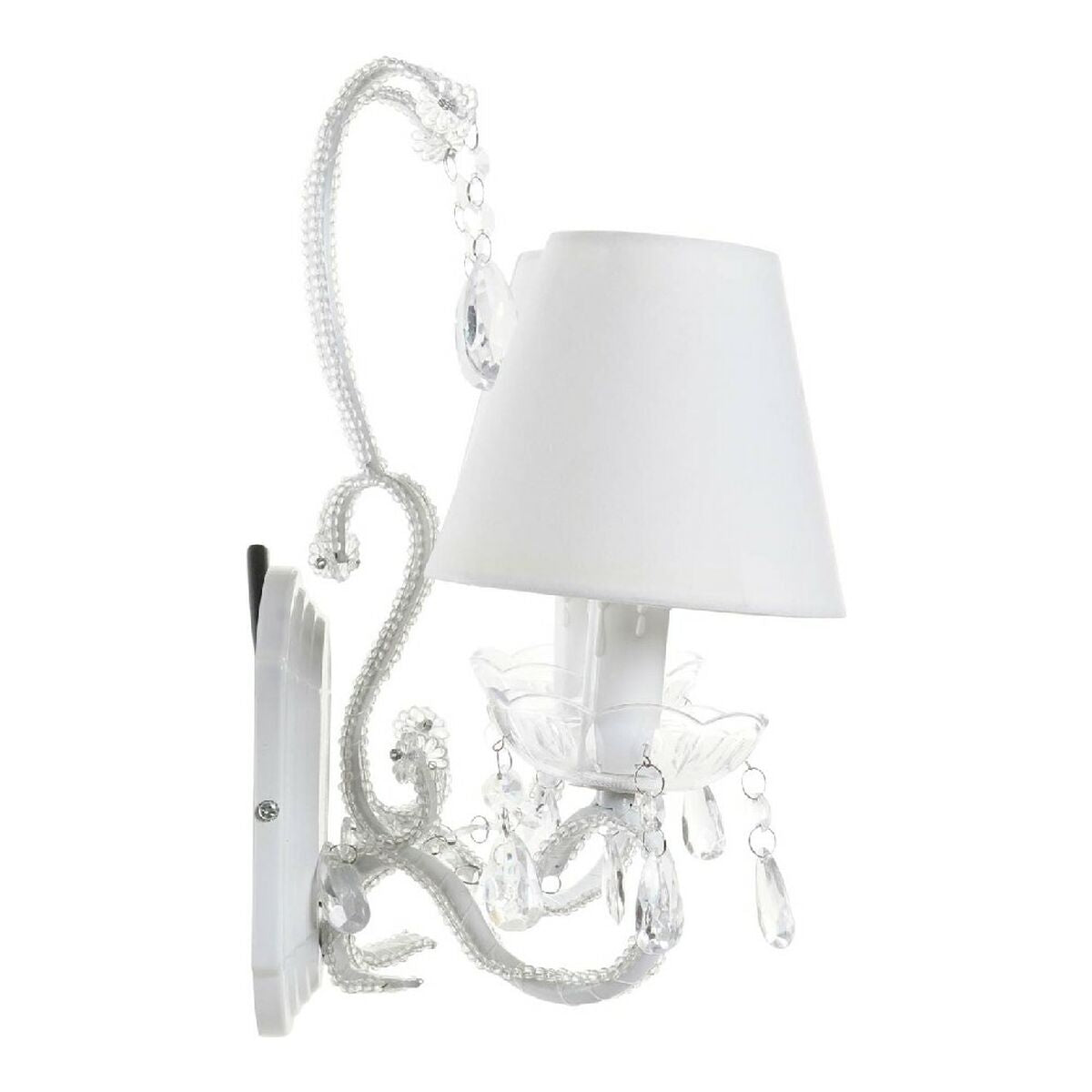 Taklys DKD Home Decor Hvit Gjennomsiktig Polyester Akryl Metall 220 V 25W (32 x 21 x 42 cm)