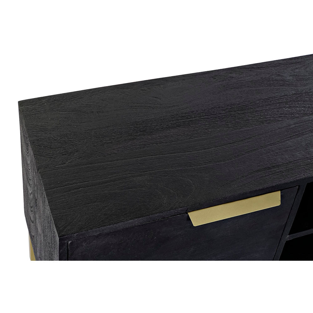 TV-møbler Stretto Decor Svart Metall Gyllen Treverk av mangotre (147 x 40 x 51 cm)