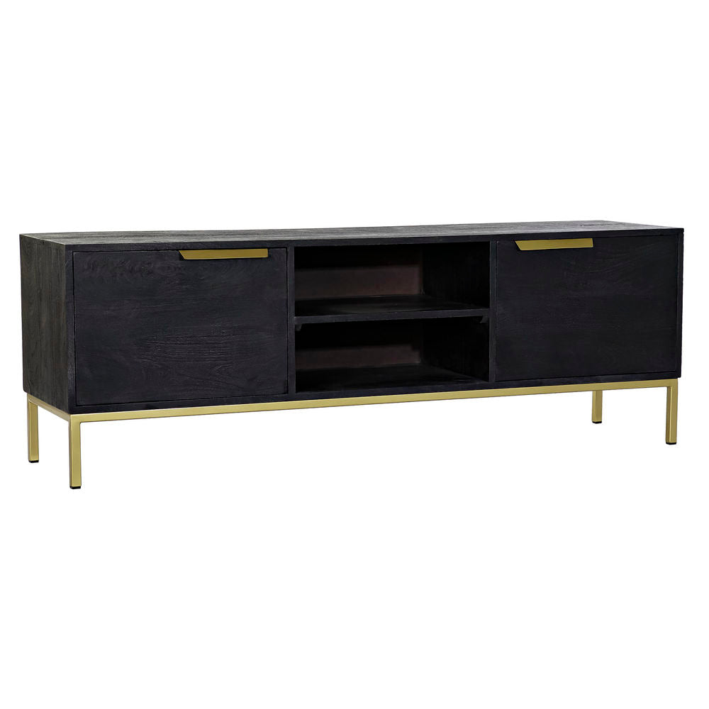 TV-møbler Stretto Decor Svart Metall Gyllen Treverk av mangotre (147 x 40 x 51 cm)