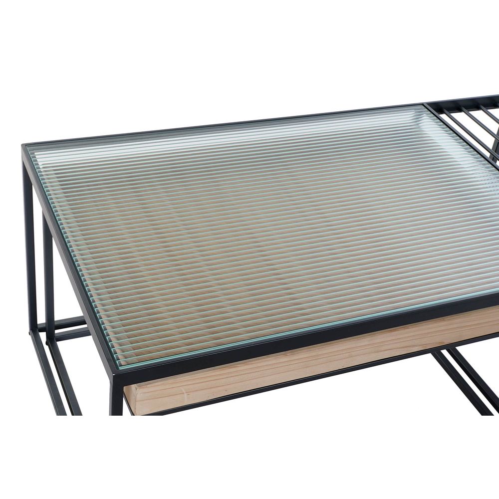 Kaffebord Stretto Decor Tre Metall Bambus Krystall (2 stk) (110 x 60 x 45 cm) (79 x 56 x 41.5 cm)