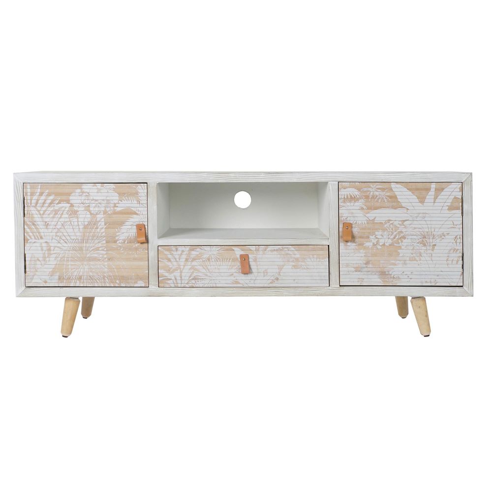 TV-møbler Stretto Decor Hvit Tre Bambus (140 x 40 x 51 cm)