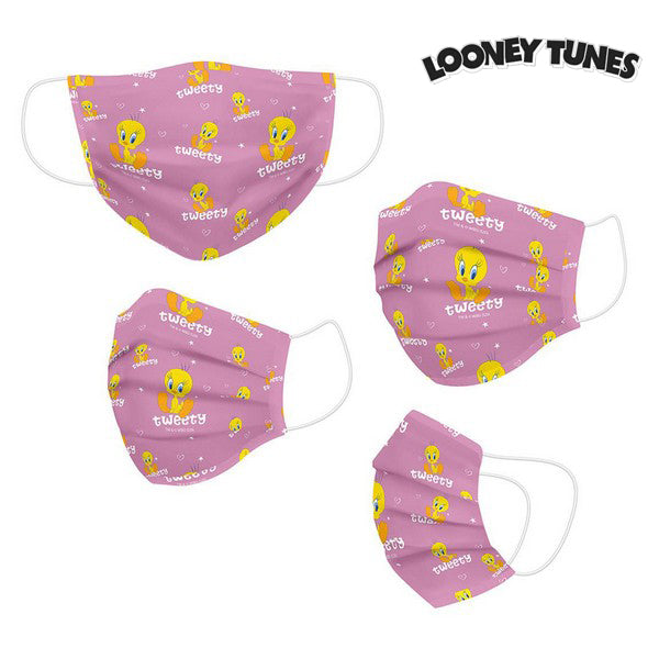 Hygienisk gjenbrukbar tøymaske Looney Tunes Barne Rosa