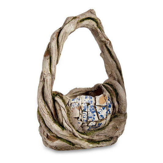 Dekorativ hagefigur Aldret overflate Kurv Polyresin (17 x 44 x 34,5 cm)