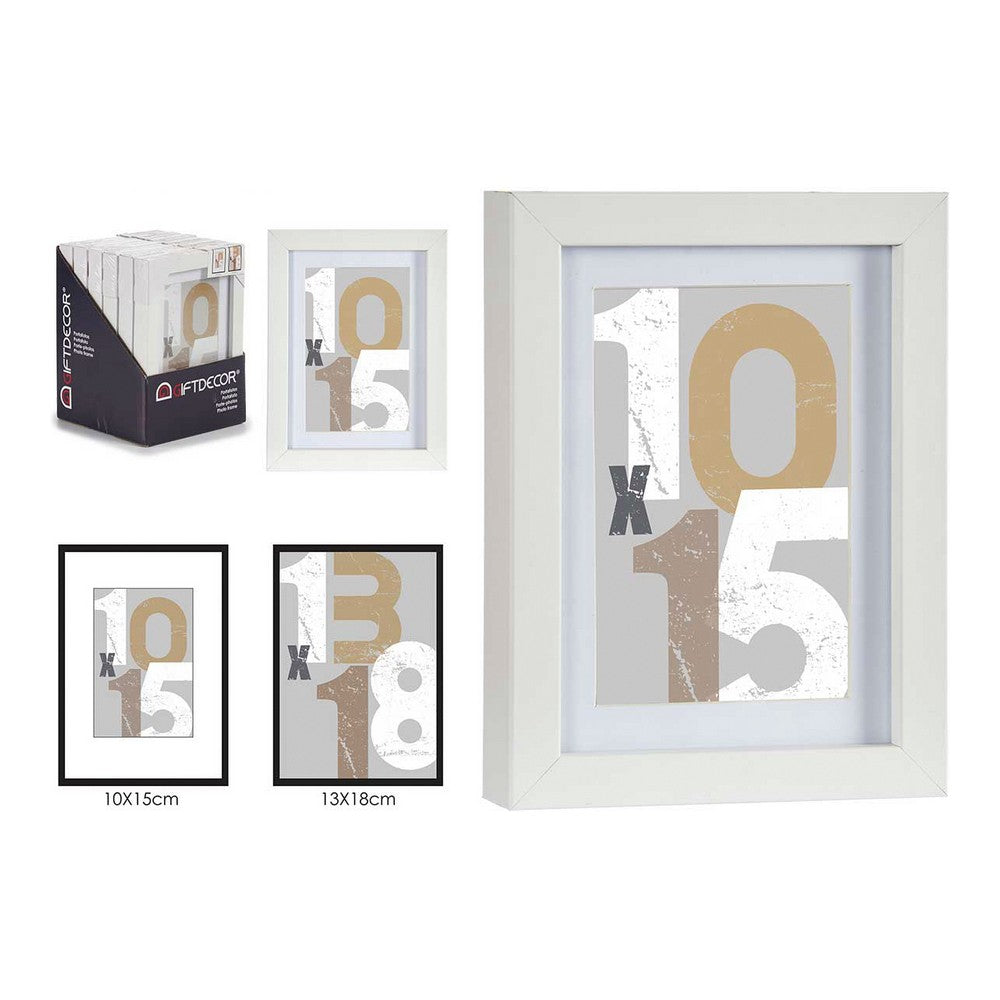 Fotoramme for vegg Hvit MDF (1 stk) (16 x 2,5 x 21 cm)