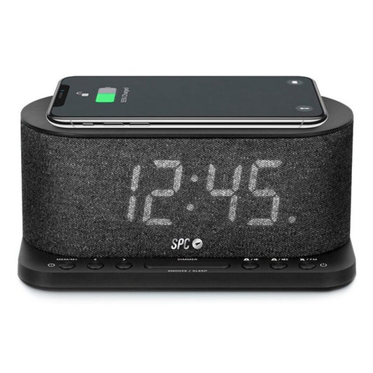 Klokkeradio med trådløs lader SPC 4582N 4,3" LED USB Svart