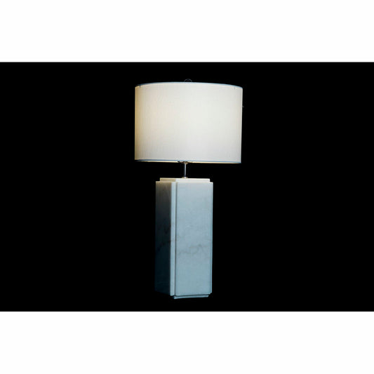 Bordlampe DKD Home Decor Hvit Polyester Metall Marmor 220 V 50 W (33 x 33 x 65 cm)