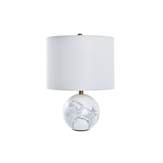 Bordlampe DKD Home Decor Hvit Gyllen Metall 50 W 220 V 36 x 36 x 52 cm
