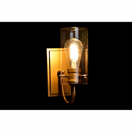 Vegglampe DKD Home Decor Krystall Gyllen Metall Gjennomsiktig 220 V 50 W (13 x 17 x 27 cm)