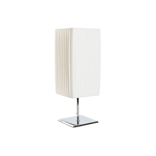 Bordlampe Home ESPRIT Hvit Sølv Polyetylen Jern 50 W 220 V 15 x 15 x 43 cm