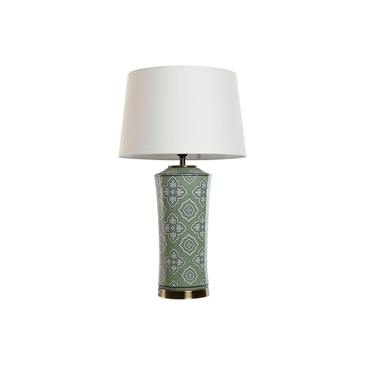 Bordlampe Home ESPRIT Hvit Grønn Gyllen Keramikk 50 W 220 V 40 x 40 x 69 cm