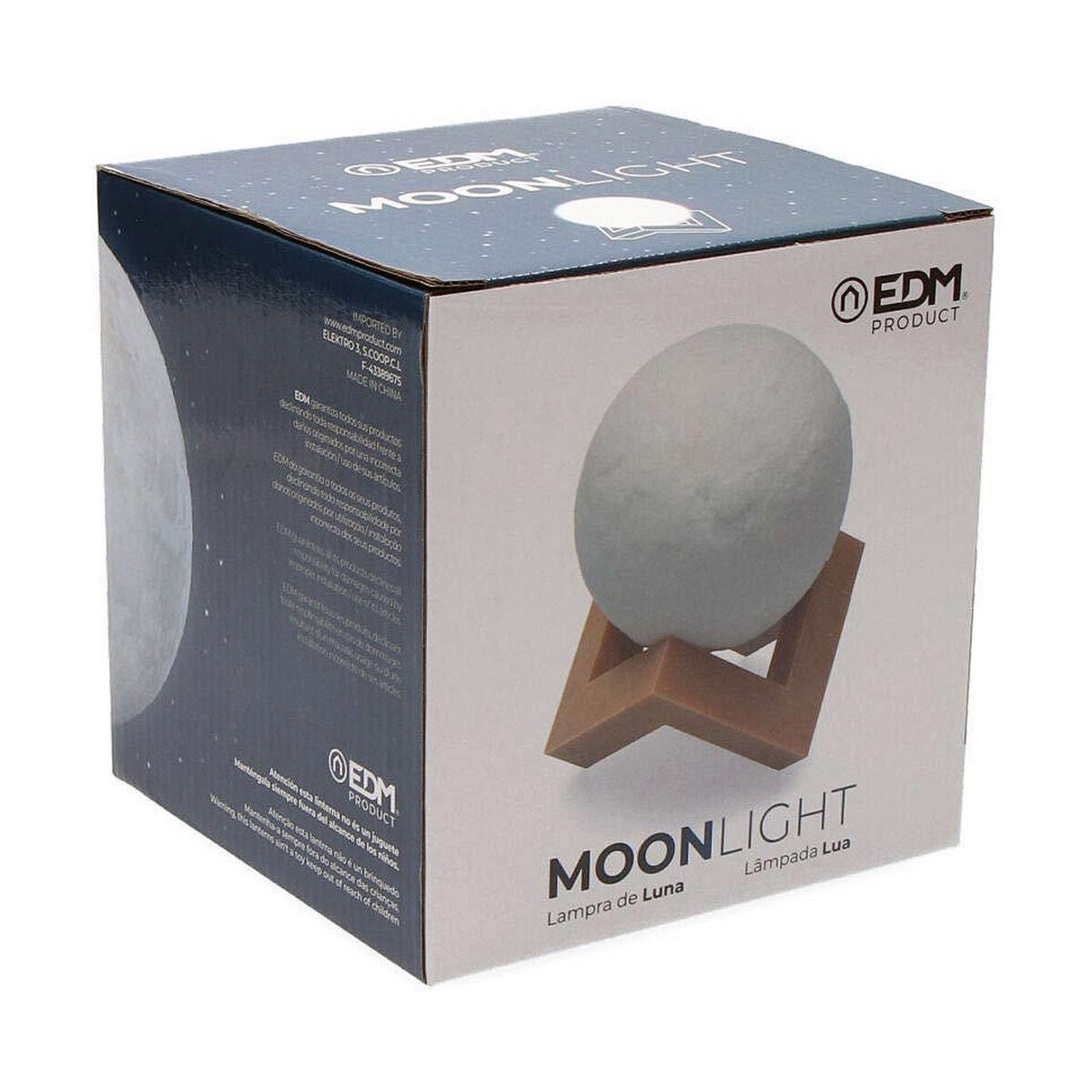 Bordlampe EDM Måne Hvit 3,7 V