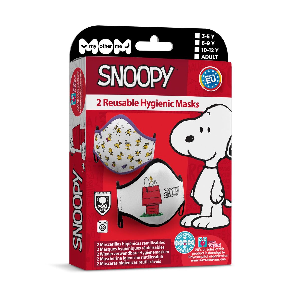 Hygienisk ansiktsmaske My Other Me 2 enheter Snoopy