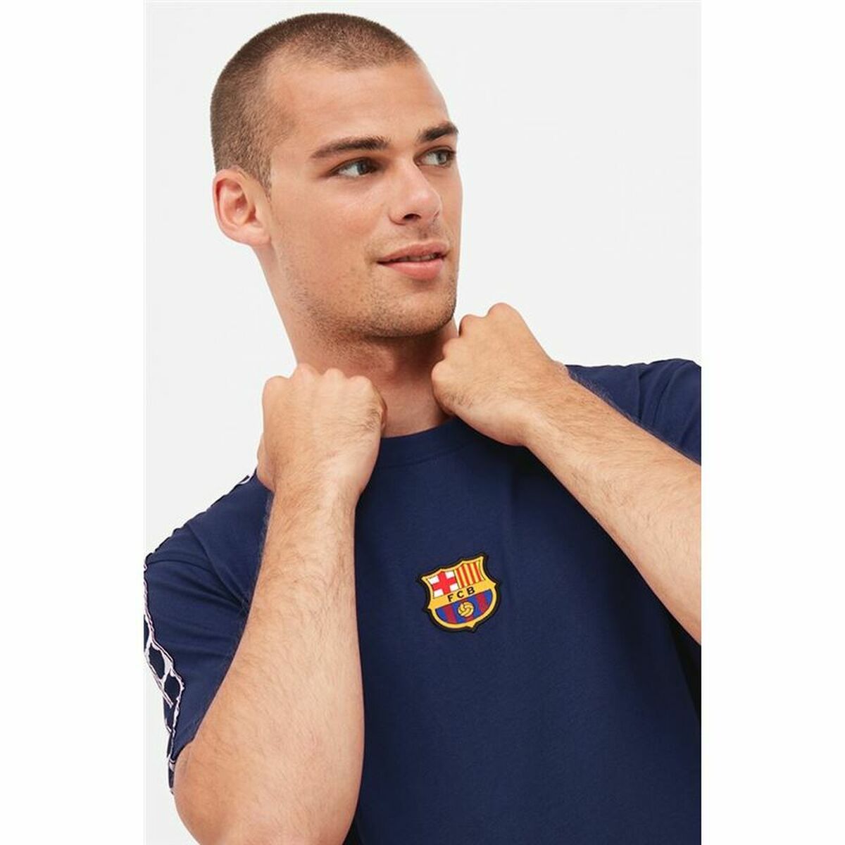 Kortermet fotballskjorte herrer F.C. Barcelona Marineblå