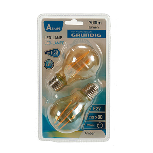 LED-lampe Grundig 8 W 2300 K E27 Rav 700 lm (10 enheter) (6 x 10 x 6 cm)