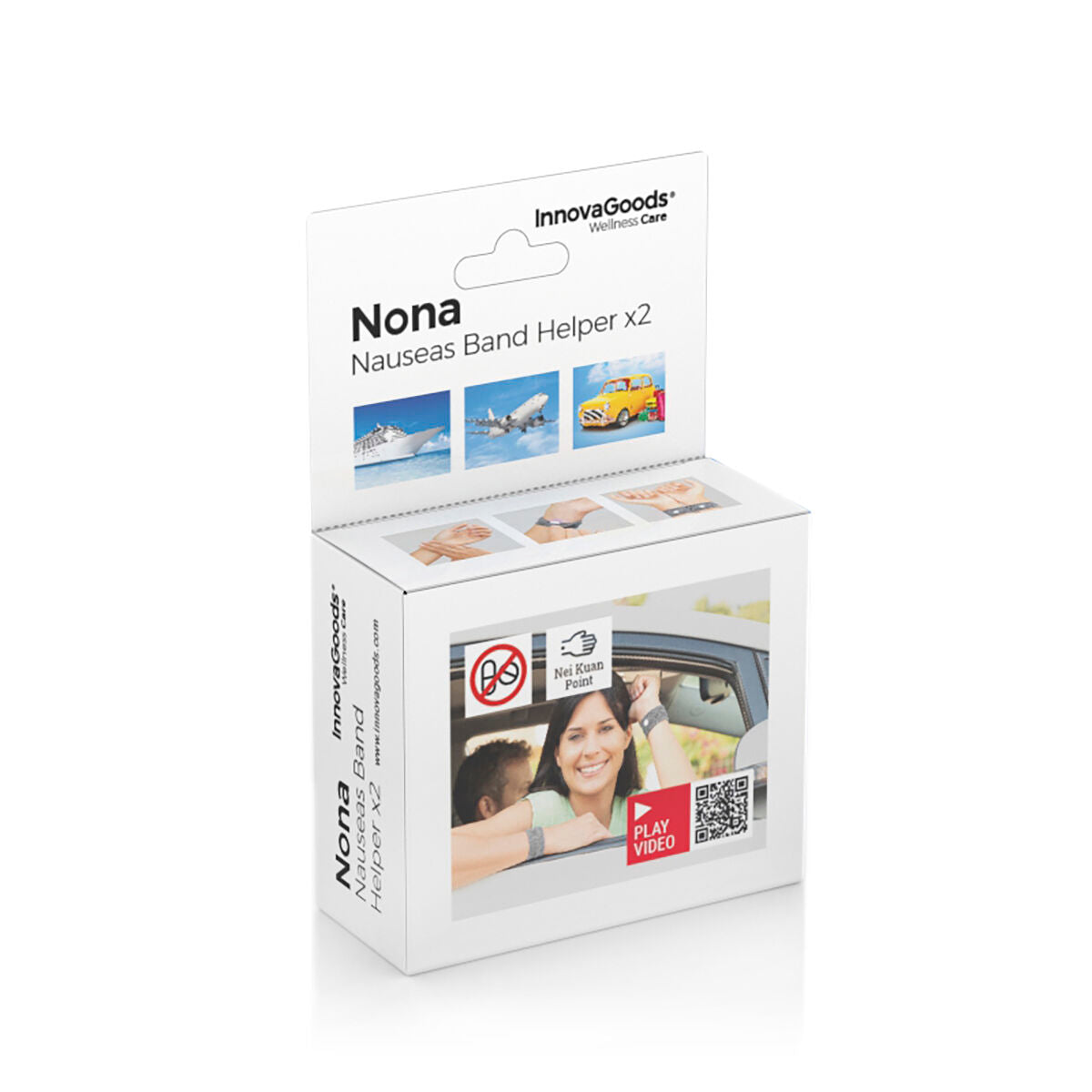 Antikvalmearmbånd med Nei-Kuan-trykkpunkt Nona InnovaGoods (Pakke med 2)