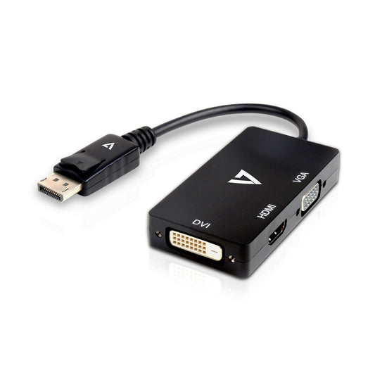Mini DisplayPort til VGA/DVI/HDMI-adapter V7 V7DP-VGADVIHDMI-1E   Svart