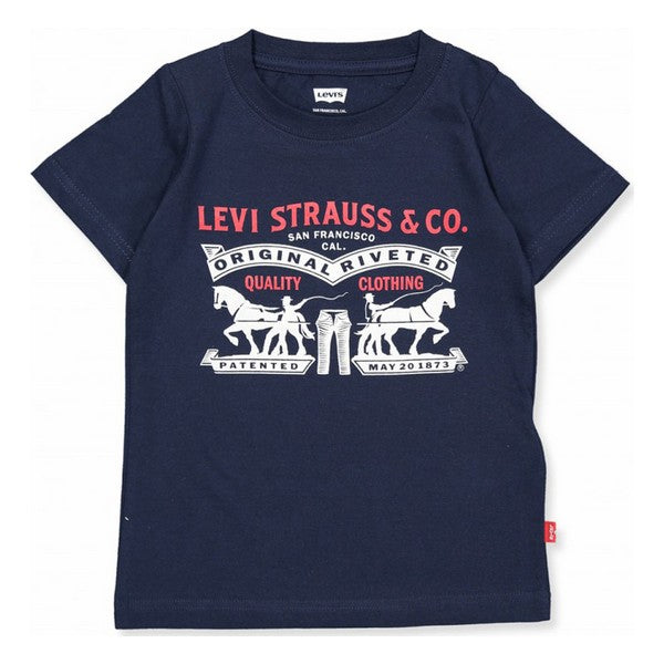 Barne Kortermet T-skjorte Levi's 9EA074-U09 Marineblå