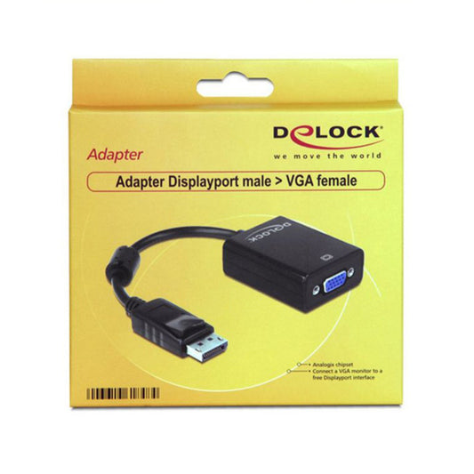 DisplayPort til VGA-adapter DELOCK 61848 Svart