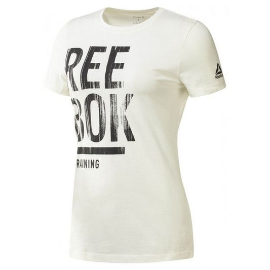 Kortarmet T-skjorte til Kvinner Reebok Training Split Tee Hvit