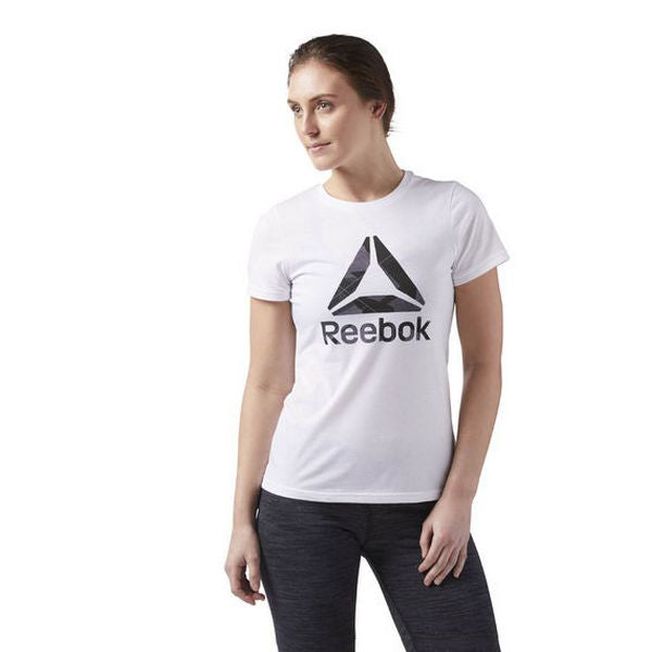 Kortarmet T-skjorte til Kvinner Reebok Wor CS Graphic Tee Hvit