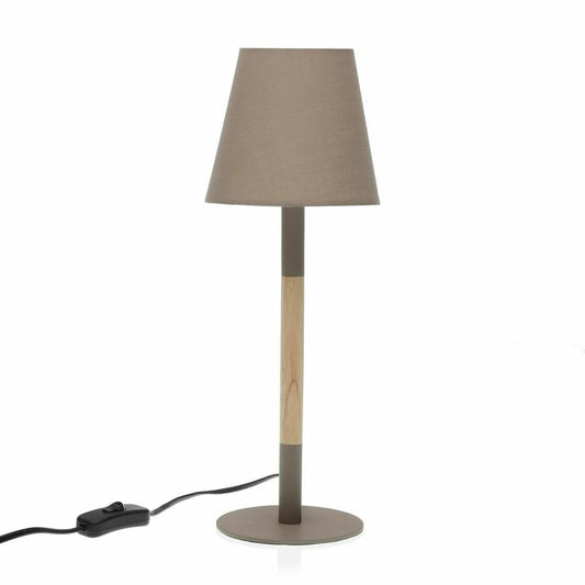 Bordlampe Versa Grå Metall Tre Jern (14 x 40 x 14 cm)