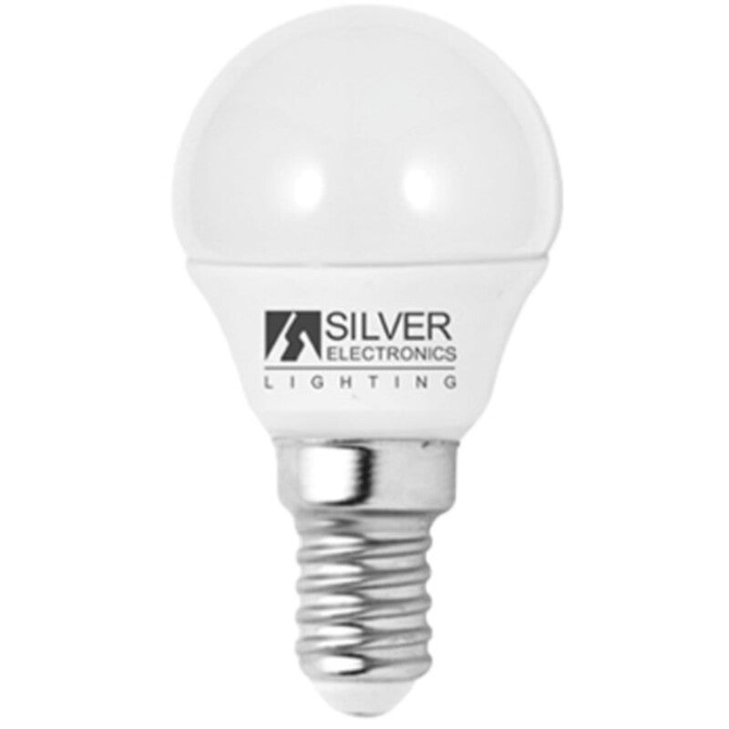 Sfærisk LED Lyspære Silver Electronics Eco E14 5W Hvit lys