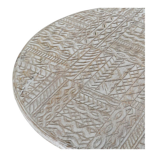 Sidebord Stretto Decor Hvit Metall Gyllen Treverk av mangotre (75 x 75 x 50 cm)
