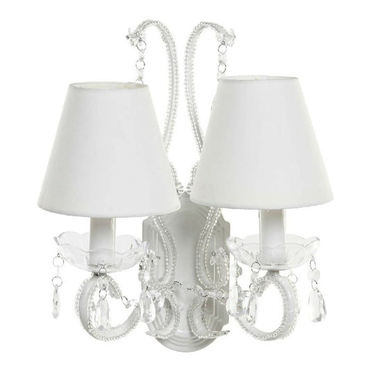 Taklys DKD Home Decor Hvit Gjennomsiktig Polyester Akryl Metall 220 V 25W (32 x 21 x 42 cm)