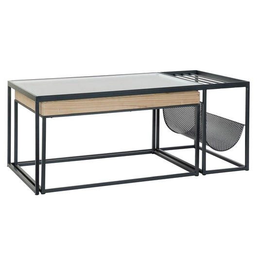 Kaffebord Stretto Decor Tre Metall Bambus Krystall (2 stk) (110 x 60 x 45 cm) (79 x 56 x 41.5 cm)