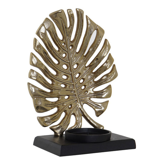 Lysholder DKD Home Decor Svart Aluminium Gyllen Ark (20 x 11 x 26 cm)