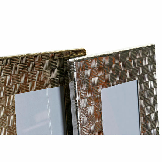 Fotoramme DKD Home Decor Krystall Sølv Gyllen Aluminium Moderne (18,5 x 2 x 24 cm) (2 enheter)