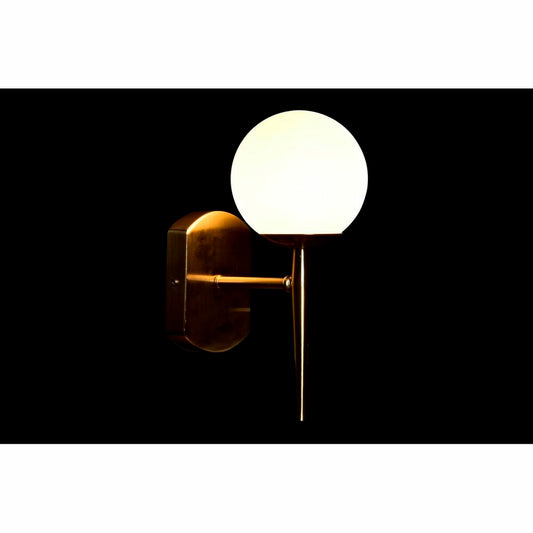 Vegglampe DKD Home Decor Krystall Gyllen Metall Hvit 220 V 40 W (12 x 15 x 29 cm)