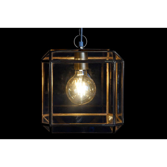 Taklys DKD Home Decor Krystall Gyllen Gjennomsiktig Messing 50 W (25 x 25 x 25	 cm)