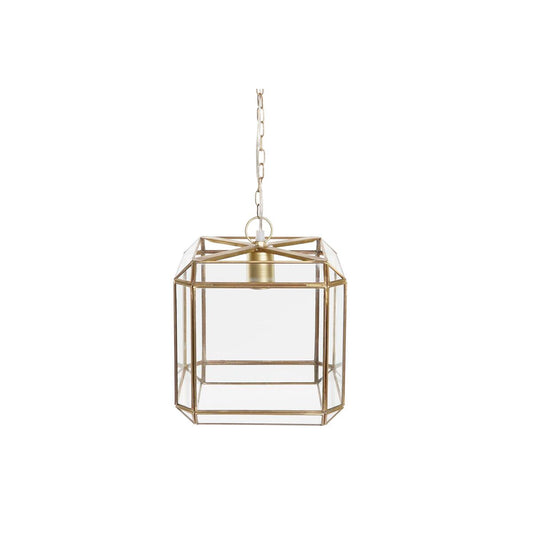 Taklys DKD Home Decor Krystall Gyllen Gjennomsiktig Messing 50 W (25 x 25 x 25	 cm)