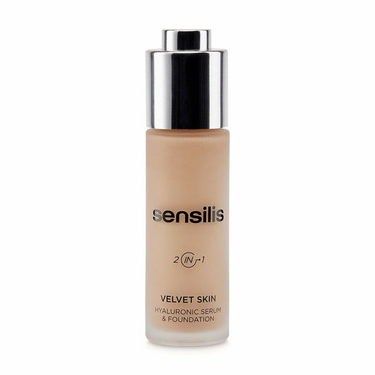 Flytende Sminke-base Sensilis Velvet Skin 04-Noisette Serum (30 ml)