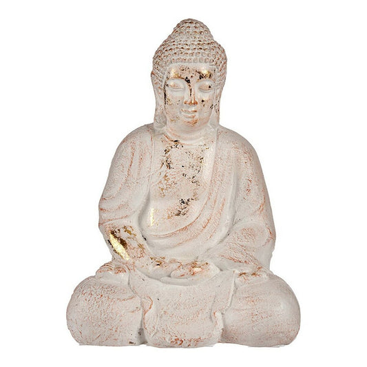 Dekorativ hagefigur Buddha Hvit/Gull Polyresin (22,5 x 41,5 x 29,5 cm)