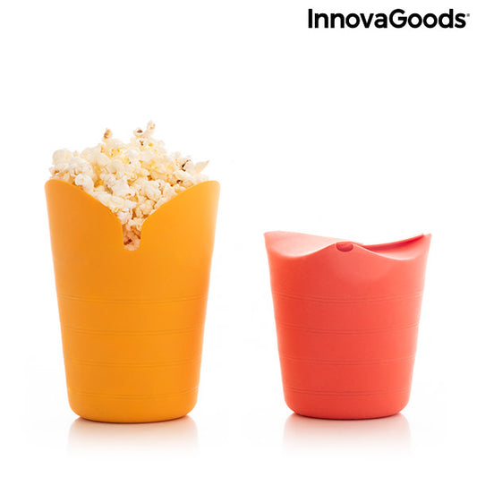 Sammenleggbare Popcornpoppere av silikon Popbox Stretto (Pakke med 2)